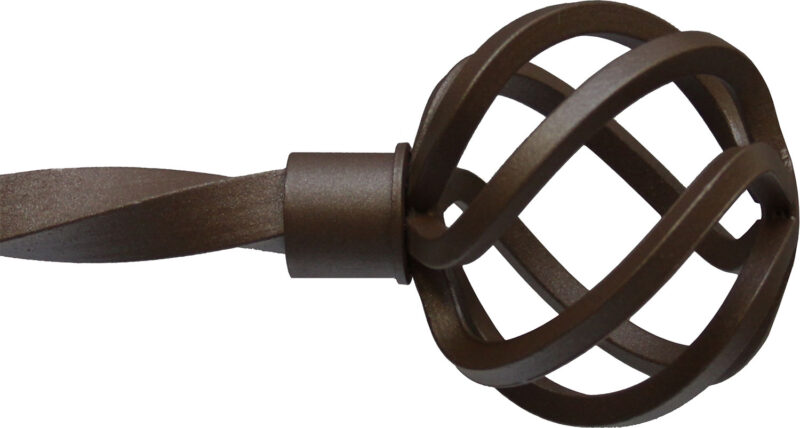 Bird cage finial for ½" rods with Burnished Bronze finish