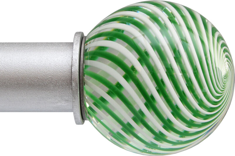 Green Swirl Ball ArtGlass finial