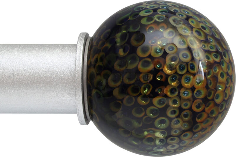 Peacock Ball ArtGlass finial