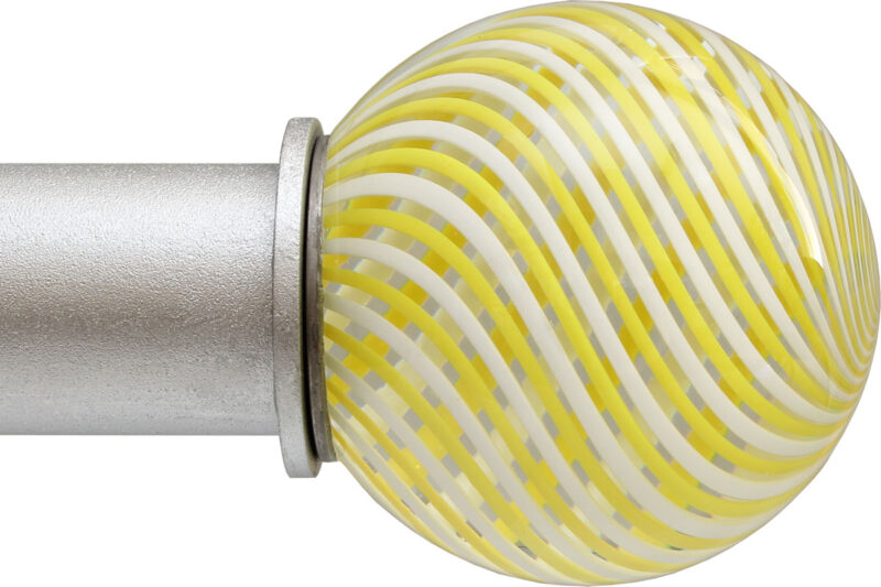 Yellow Swirl Ball ArtGlass finial