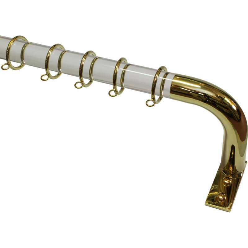 Acrylic French rod with Polished Brass return