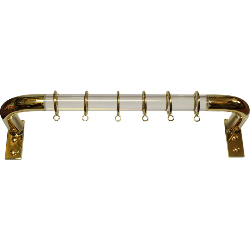 Acrylic French rod with Polished Brass returns