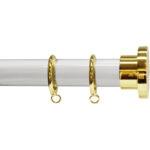 Acrylic rod with rings and Circlet finial in Polished Brass