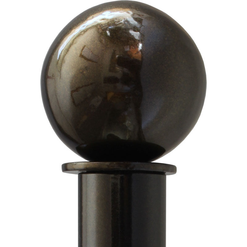 Umber gloss finish on Ball finial