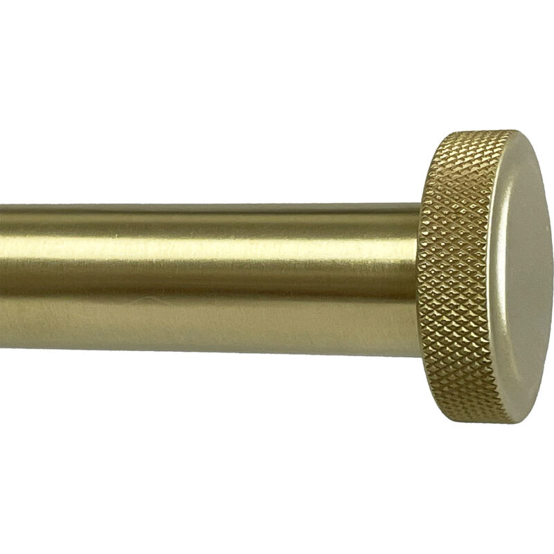 Knurled Cap turned finial with Matte Brass finish