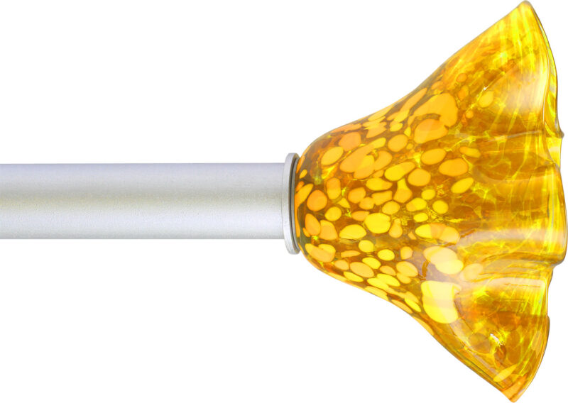 Fan Mottled Yellow Artisan ArtGlass Finial