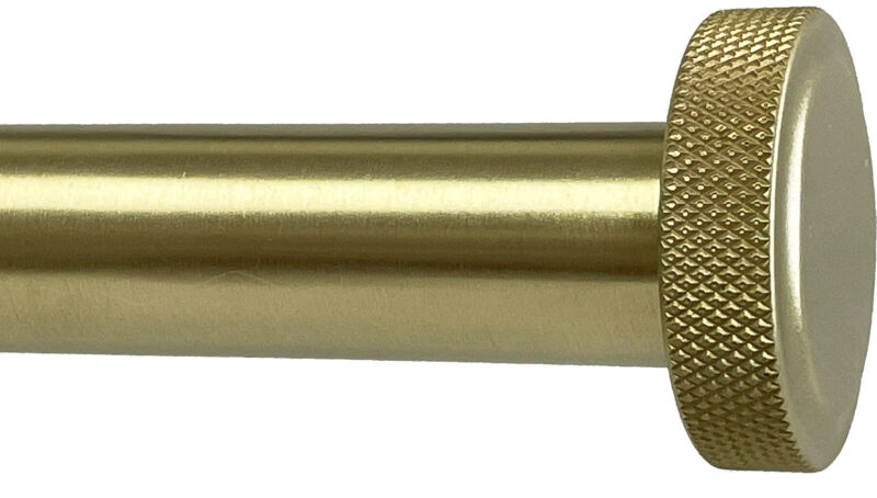Ona Knurled Cap turned finial in Matte Brass