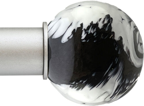 Ball Black & White Artisan ArtGlass Finial