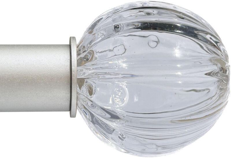 Ball Clear Fluted Artisan ArtGlass Finial