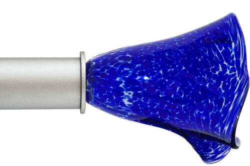 Fan style Artisan ArtGlass finial with Cobalt colorway