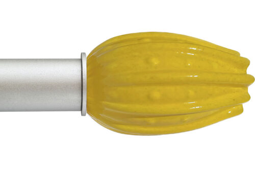 Tulip style Artisan ArtGlass finial with Yellow colorway