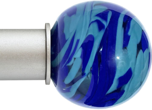 Ball Blue Teal Whip Artisan ArtGlass Finial