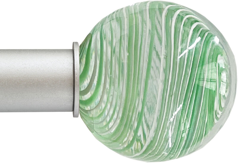 Ball Mint Swirl Artisan ArtGlass Finial