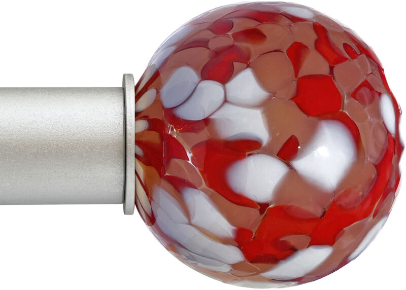 Ball Red Plum Confetti Artisan ArtGlass Finial