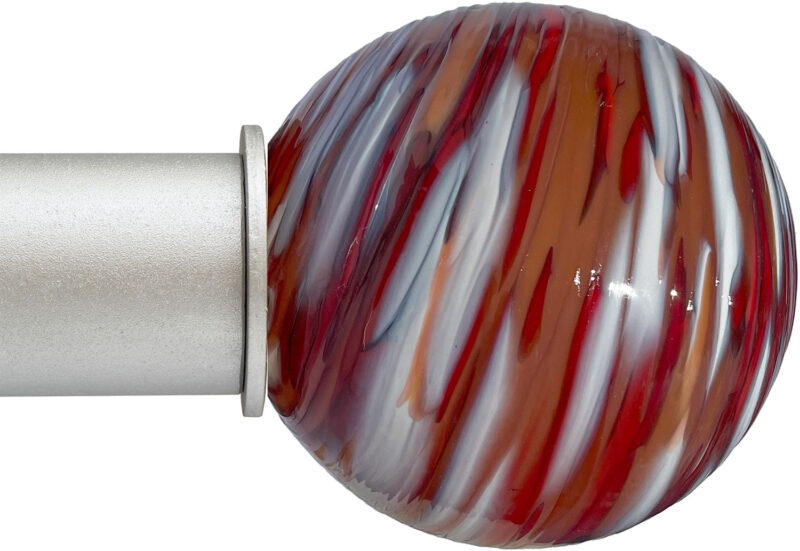 Ball Red Plum Spun Artisan ArtGlass Finial