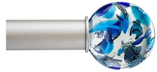 Ball – Abstract / Blue Cosmopolitan ArtGlass Finial