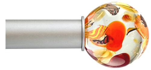 Ball – Abstract / Orange Cosmopolitan ArtGlass Finial