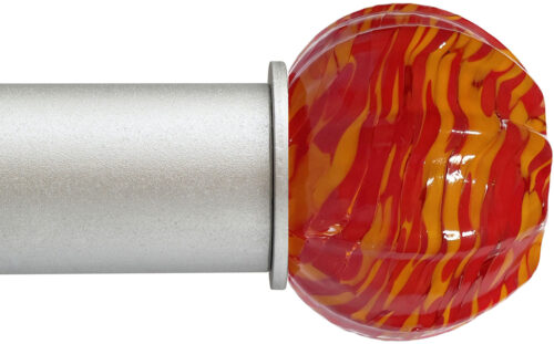 Bun Red Orange Artisan ArtGlass Finial