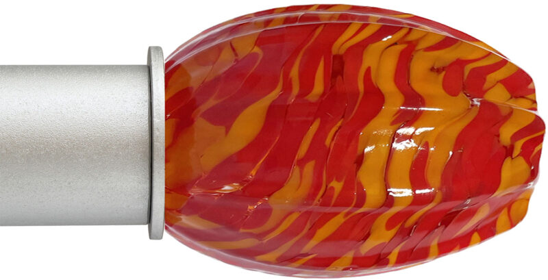 Tulip Red Orange Artisan ArtGlass Finial